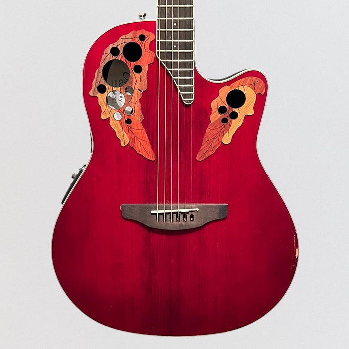 Ovation CE48-RR-G Celebrity Series Elite Super Shallow Acoustic-Electric Guitar - Ruby Red