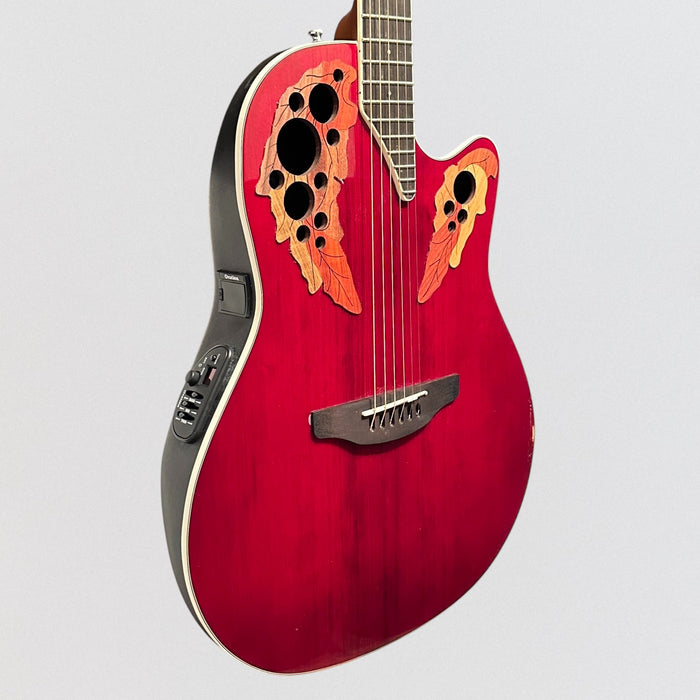 Ovation CE48-RR-G Celebrity Series Elite Super Shallow Acoustic-Electric Guitar - Ruby Red