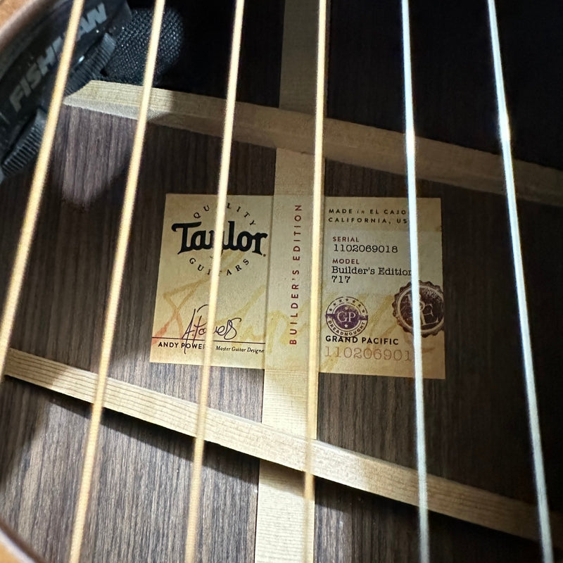 Taylor Builder's Edition 717 Grand Pacific Acoustic Electric Guitar 2019 - Wild Honey Burst