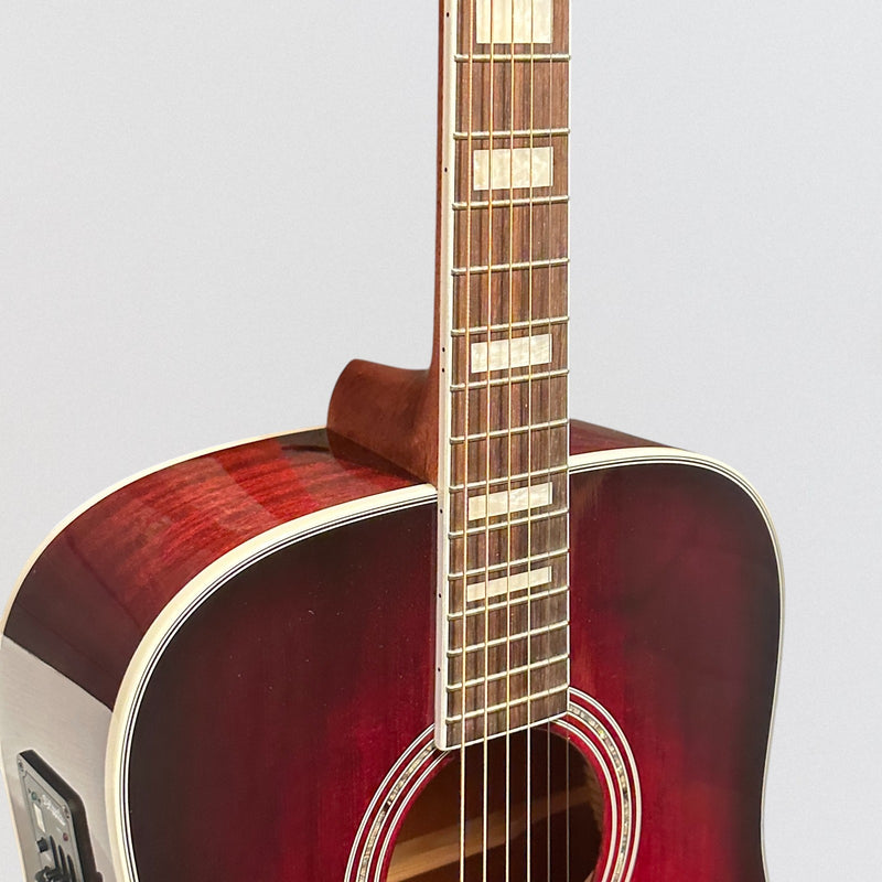 D'Angelico Premier Series Lexington Dreadnought Acoustic-Electric Guitar - Trans Black Cherry Burst