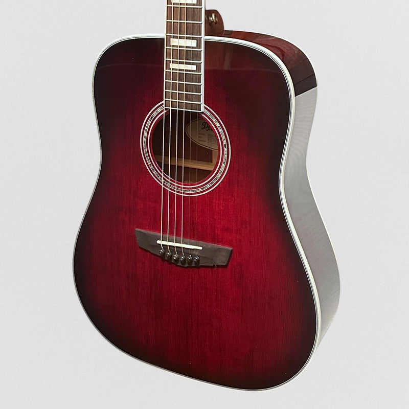 D'Angelico Premier Series Lexington Dreadnought Acoustic-Electric Guitar - Trans Black Cherry Burst