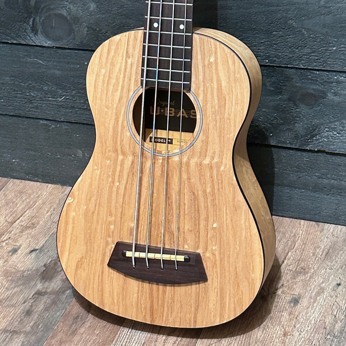 Kala U•BASS Quilted Ash 4 String Acoustic Electric Bass Guitar - Natural