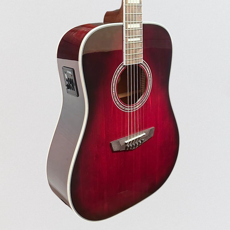 D'Angelico Premier Series Lexington Dreadnought Acoustic-Electric Guitar - Trans Black Cherry Burst