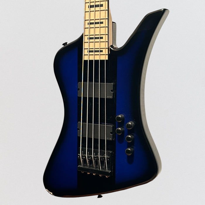 Jackson David Ellefson Signature Kelly Bird V 5 String Electric Bass Guitar - Blue Burst