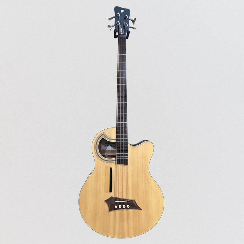Warwick RockBass Alien Standard 4 String Acoustic Electric Bass Guitar - Natural