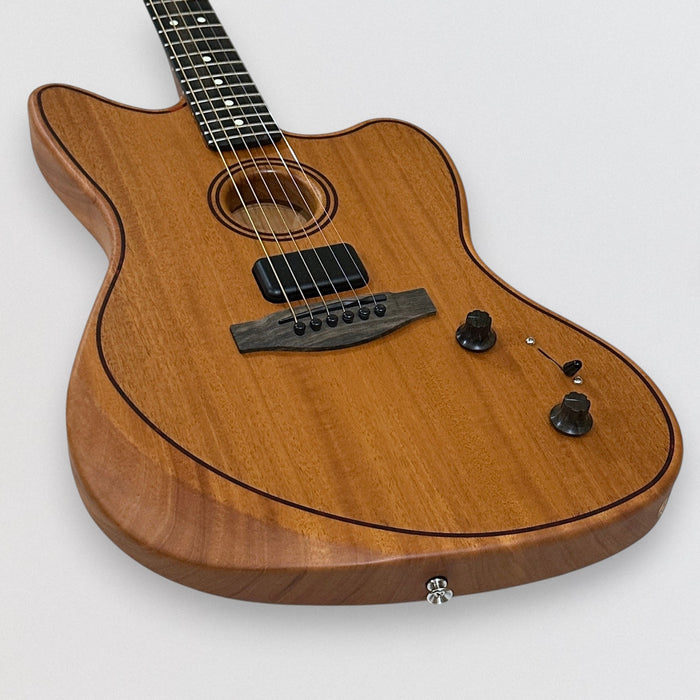 Fender American Acoustasonic Jazzmaster All-Mahogany Acoustic-Electric Guitar - Natural