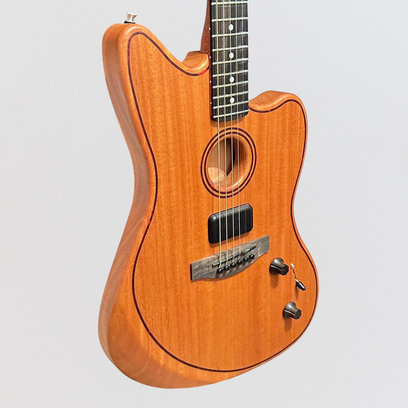 Fender American Acoustasonic Jazzmaster All-Mahogany Acoustic-Electric Guitar - Natural