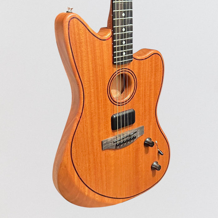 Fender American Acoustasonic Jazzmaster All-Mahogany Acoustic-Electric Guitar - Natural