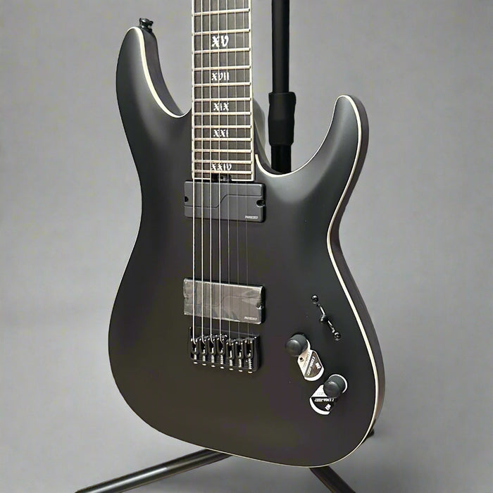 Schecter C-7 SLS Elite Evil Twin 7 String Electric Guitar - Satin Black