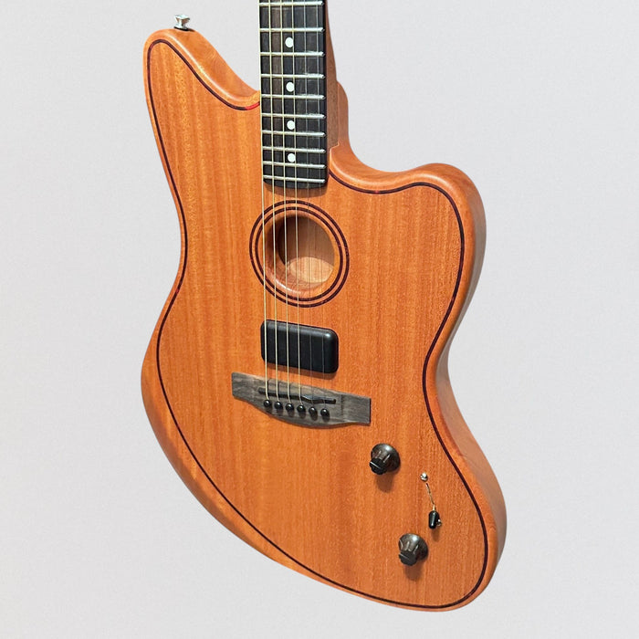 Fender American Acoustasonic Jazzmaster All-Mahogany Acoustic-Electric Guitar - Natural