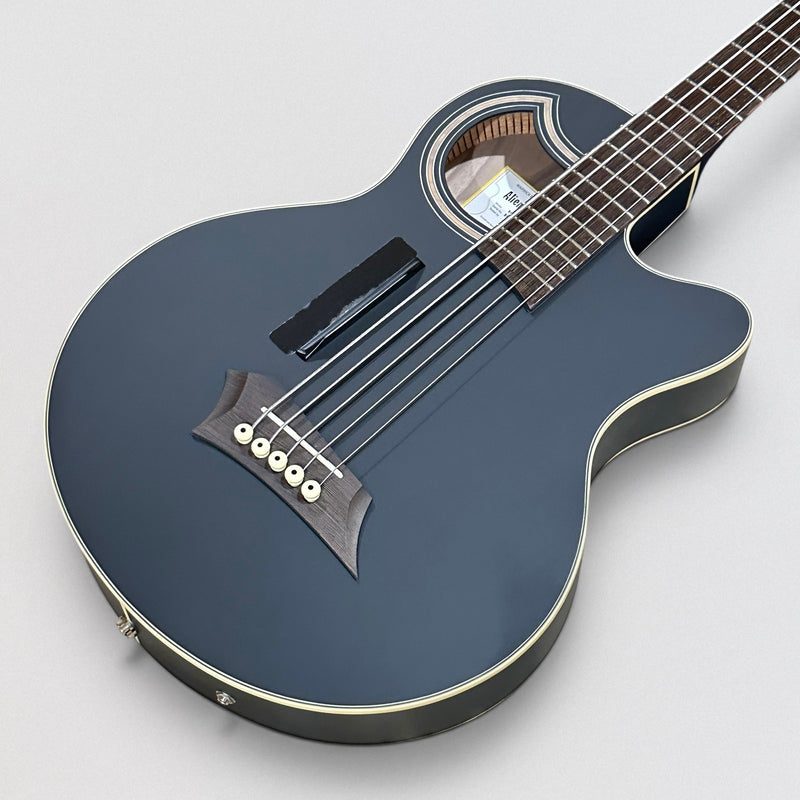 Warwick RockBass Alien Deluxe Thinline Hybrid 5 String Acoustic Electric Bass Guitar - Black Satin