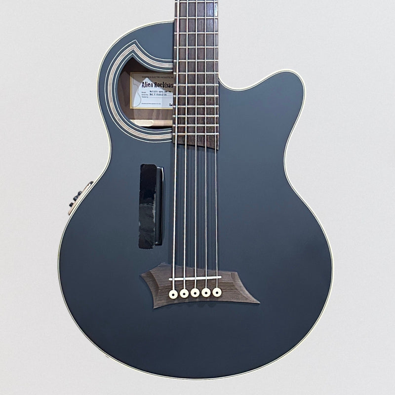 Warwick RockBass Alien Deluxe Thinline Hybrid 5 String Acoustic Electric Bass Guitar - Black Satin