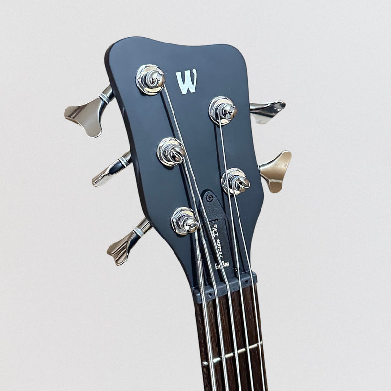 Warwick RockBass Alien Deluxe Thinline Hybrid 5 String Acoustic Electric Bass Guitar - Black Satin