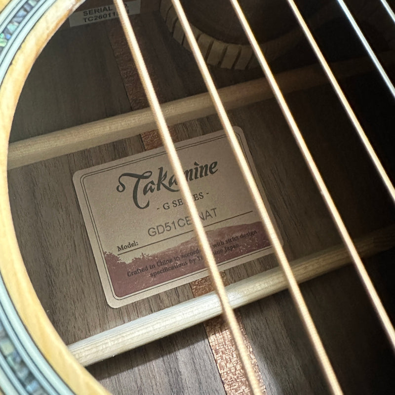 Takamine G Series GD51CE Dreadnought Acoustic-Electric Guitar - Gloss Natural