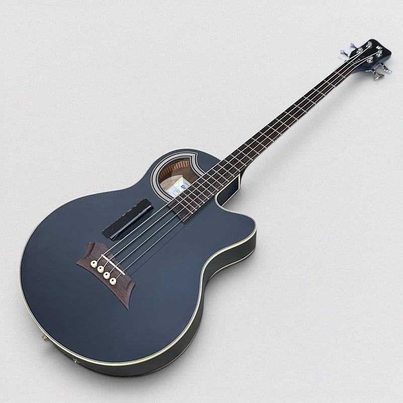 Warwick RockBass Alien Deluxe Thinline Hybrid 4 String Acoustic Electric Bass Guitar -Black