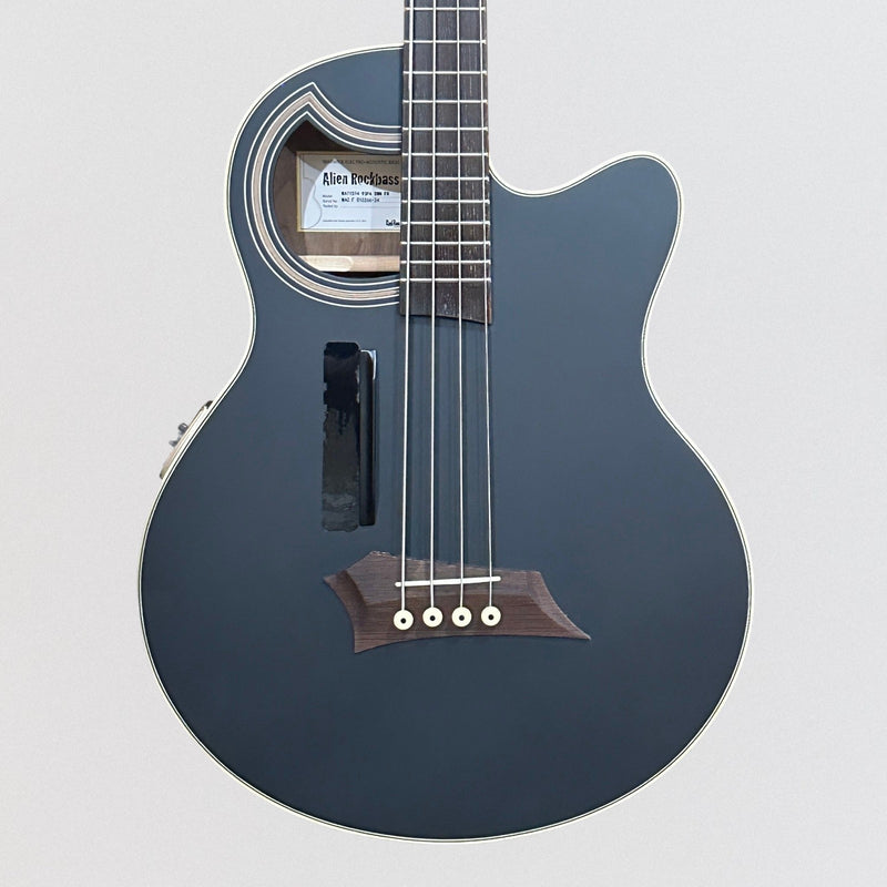 Warwick RockBass Alien Deluxe Thinline Hybrid 4 String Acoustic Electric Bass Guitar -Black