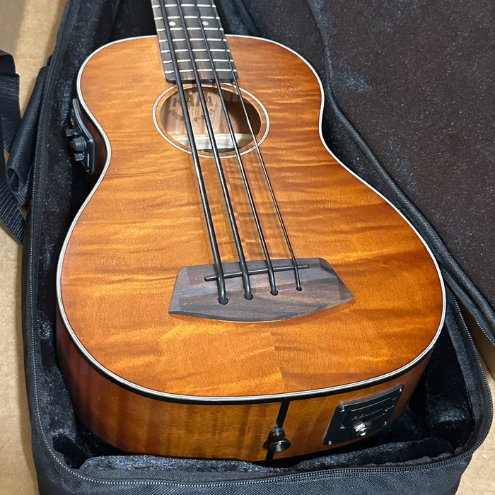 Kala U•BASS Exotic Mahogany 4 String Acoustic Electric Bass Guitar - Natural