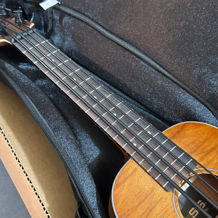 Kala U•BASS Exotic Mahogany 4 String Acoustic Electric Bass Guitar - Natural