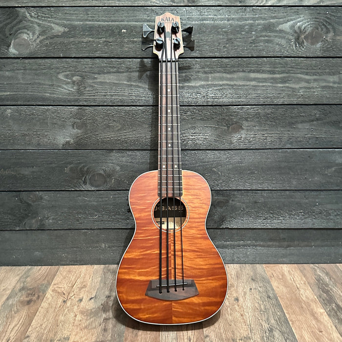 Kala U•BASS Exotic Mahogany 4 String Acoustic Electric Bass Guitar - Natural