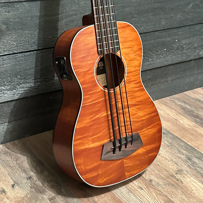 Kala U•BASS Exotic Mahogany 4 String Acoustic Electric Bass Guitar - Natural