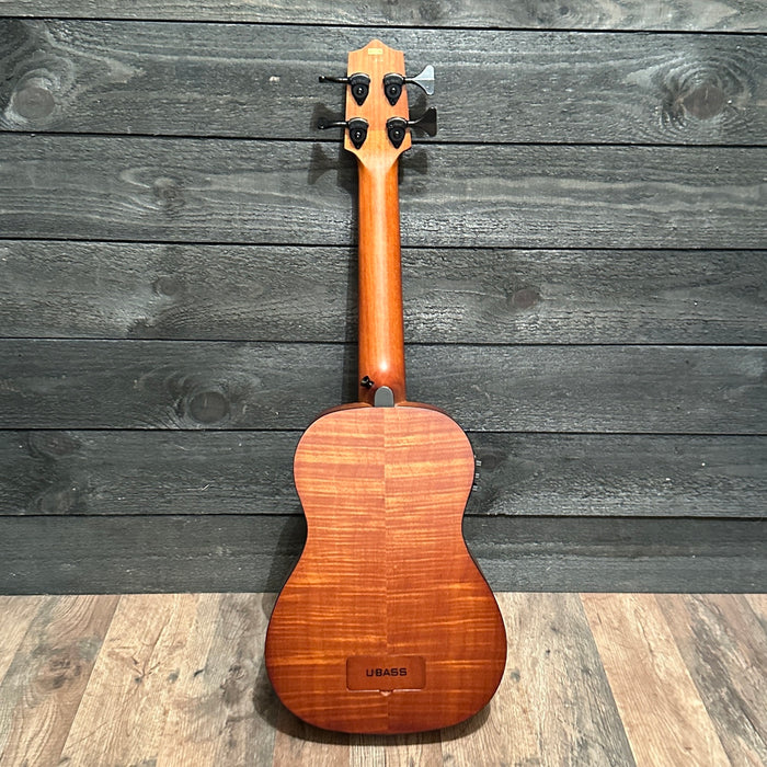 Kala U•BASS Exotic Mahogany 4 String Acoustic Electric Bass Guitar - Natural