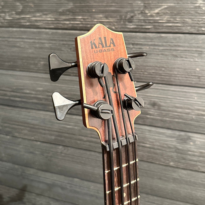 Kala U•BASS Exotic Mahogany 4 String Acoustic Electric Bass Guitar - Natural