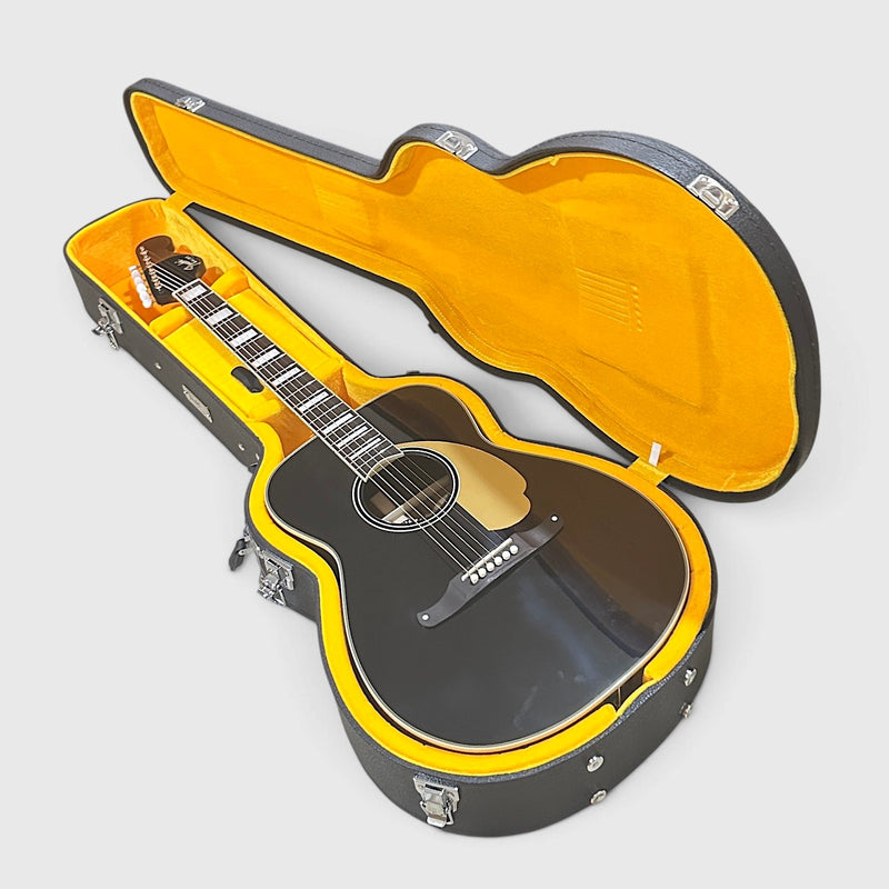 Fender California Vintage Malibu Concert Acoustic Electric Guitar w/ Case - Black