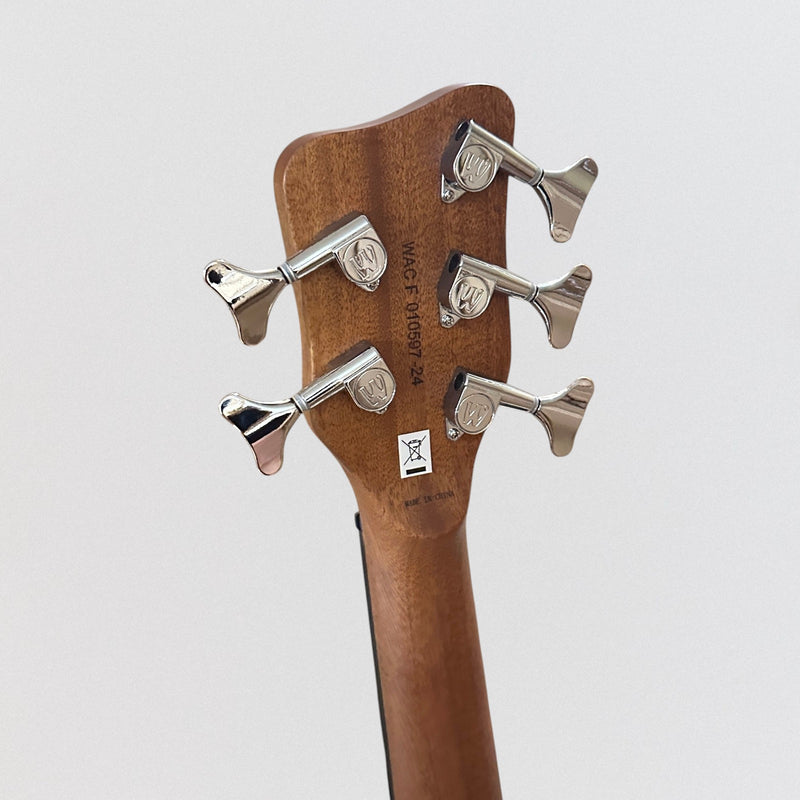 Warwick RockBass Alien Deluxe Thinline Hybrid 5 String Fretless Acoustic Electric Bass Guitar - Natural