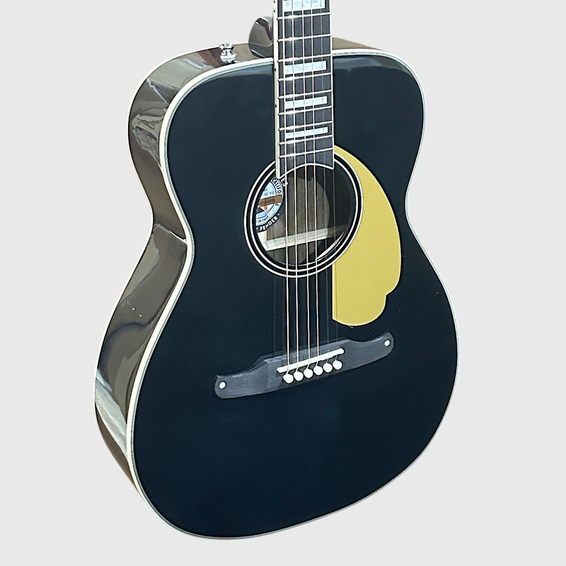 Fender California Vintage Malibu Concert Acoustic Electric Guitar w/ Case - Black