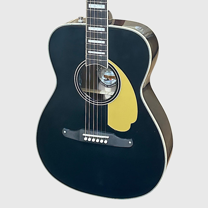 Fender California Vintage Malibu Concert Acoustic Electric Guitar w/ Case - Black