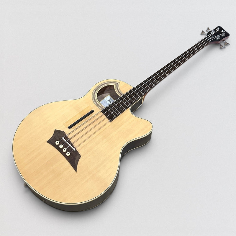 Warwick RockBass Alien Deluxe Hybrid Thinline 4 String Acoustic Electric Bass Guitar - Natural