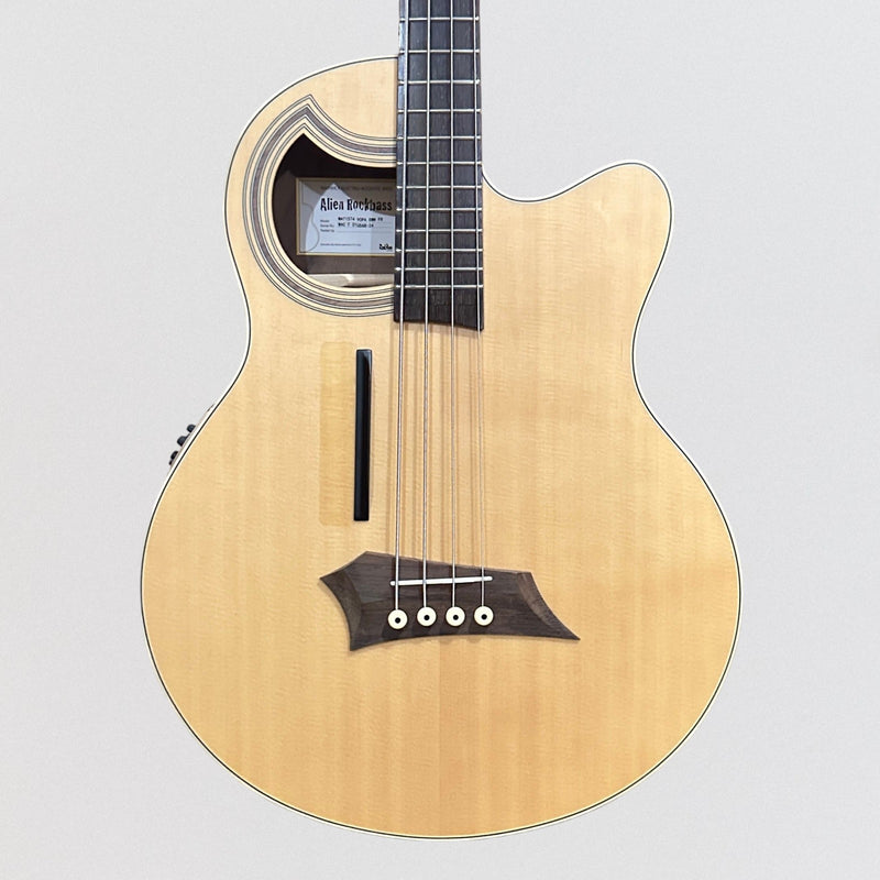 Warwick RockBass Alien Deluxe Hybrid Thinline 4 String Acoustic Electric Bass Guitar - Natural