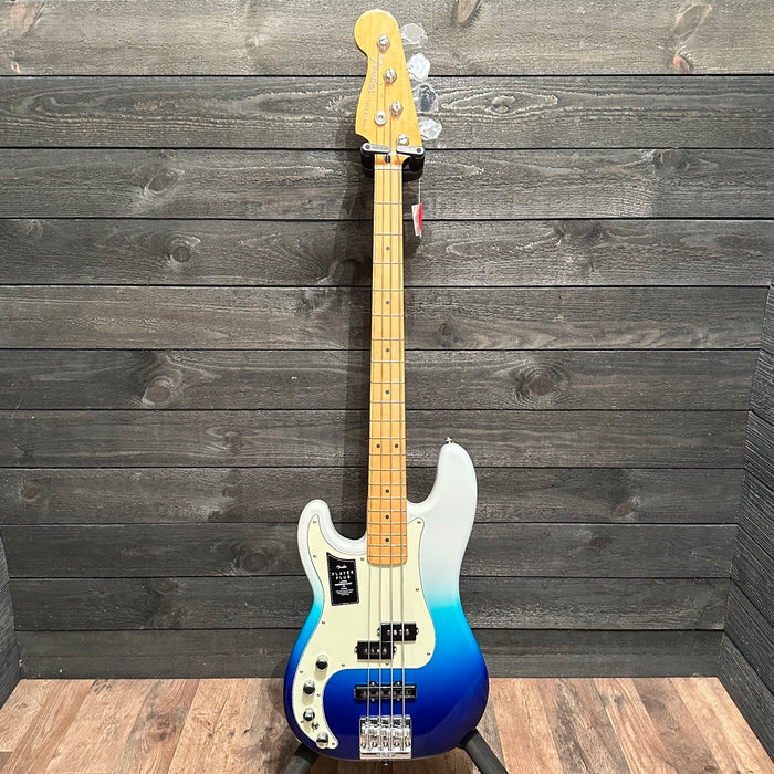 Fender Player Plus Precision P Bass Left-Handed 4 String Electric Bass Guitar - Belair Blue