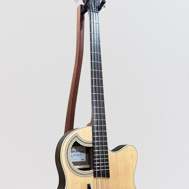 Warwick RockBass Alien Deluxe Hybrid Thinline 4 String Acoustic Electric Bass Guitar - Natural