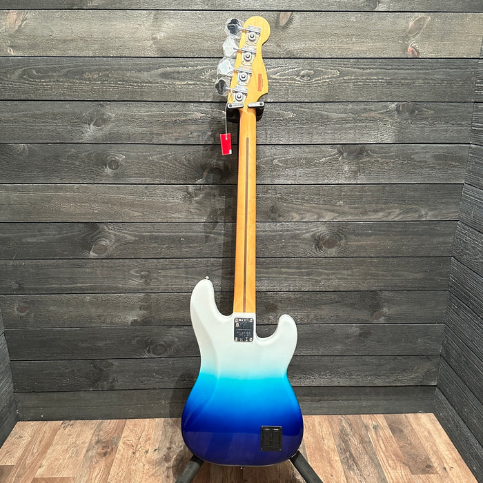 Fender Player Plus Precision P Bass Left-Handed 4 String Electric Bass Guitar - Belair Blue