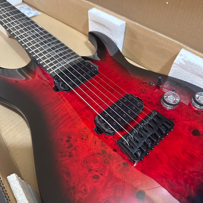 Schecter Omen Elite 7-String Electric Guitar - Black Cherry Burst