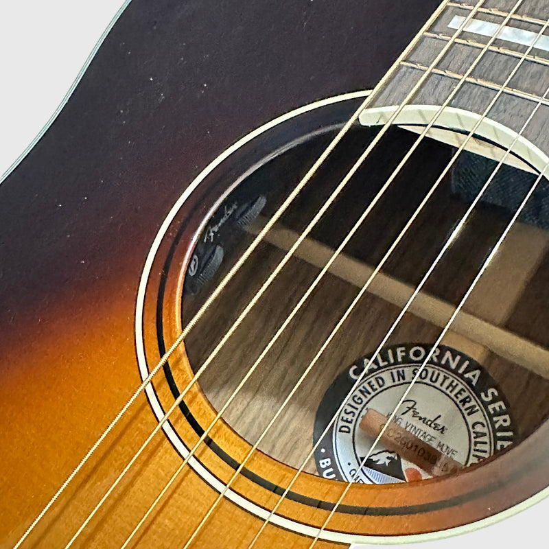 Fender California Vintage King Dreadnought Acoustic Electric Guitar w/ Case - Sunburst