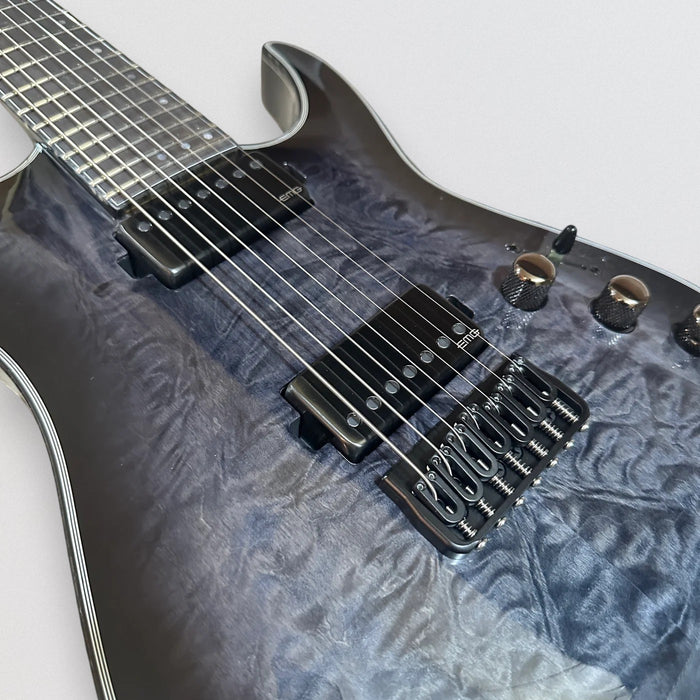 Schecter Hellraiser Hybrid C-7 7-String Electric Guitar - Transparent Black Burst