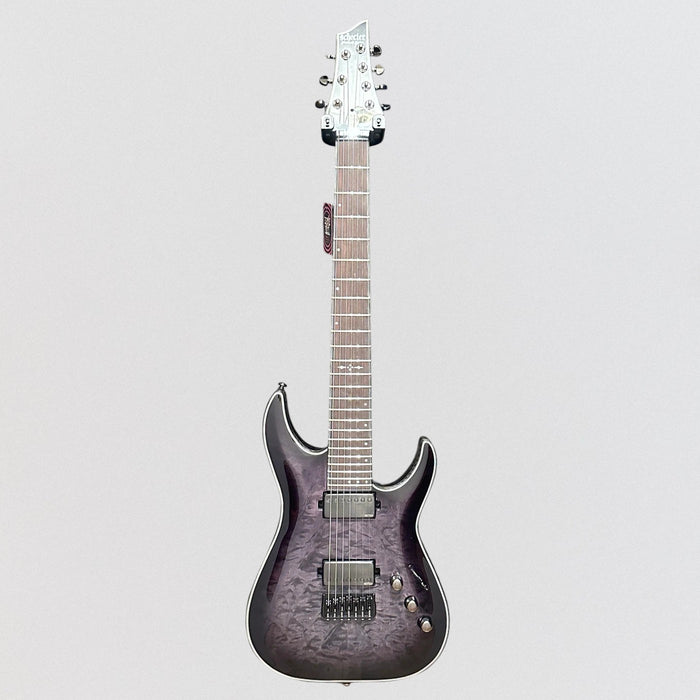 Schecter Hellraiser Hybrid C-7 7-String Electric Guitar - Transparent Black Burst