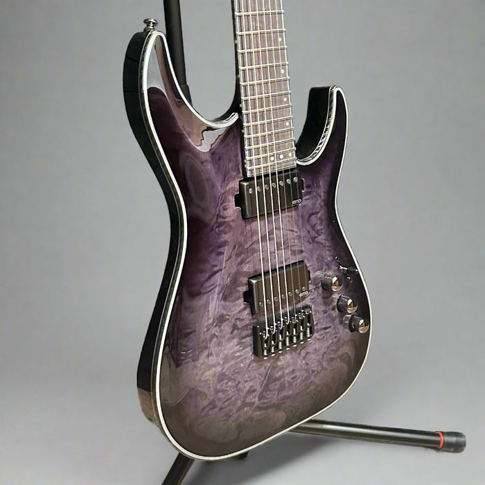 Schecter Hellraiser Hybrid C-7 7-String Electric Guitar - Transparent Black Burst
