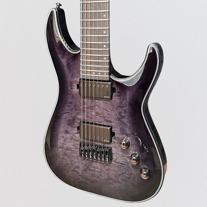 Schecter Hellraiser Hybrid C-7 7-String Electric Guitar - Transparent Black Burst