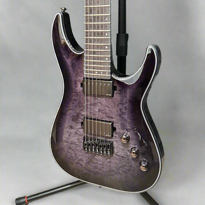 Schecter Hellraiser Hybrid C-7 7-String Electric Guitar - Transparent Black Burst