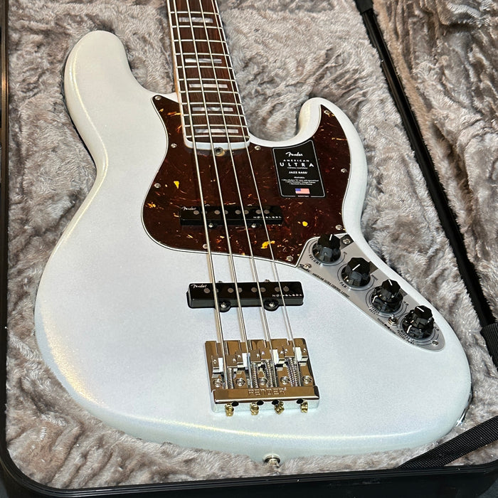 Fender American Ultra Jazz Bass 4-String USA Electric Bass Guitar - Arctic Pearl