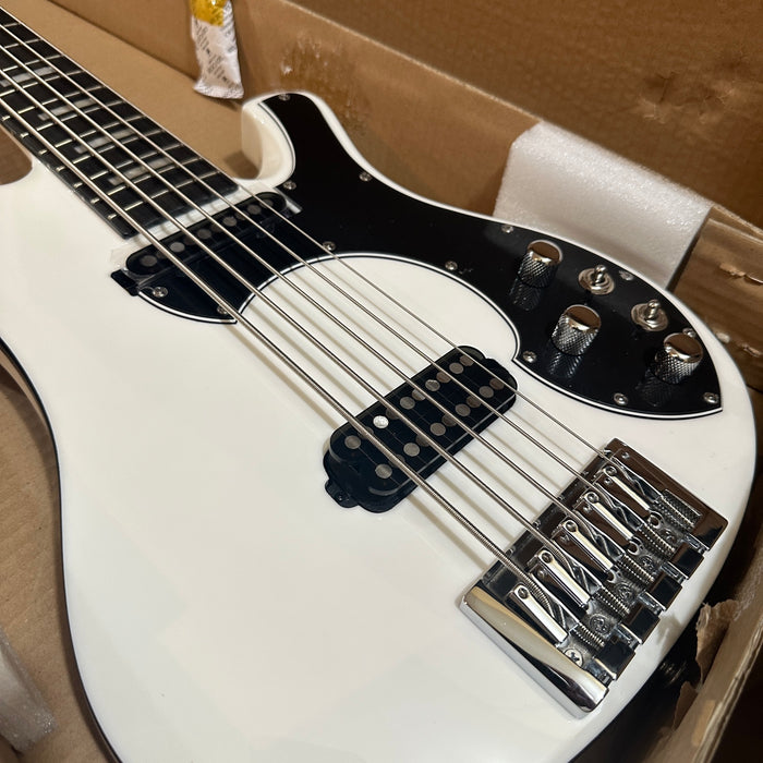 Schecter Stargazer 5 String Electric Bass Guitar - Gloss White