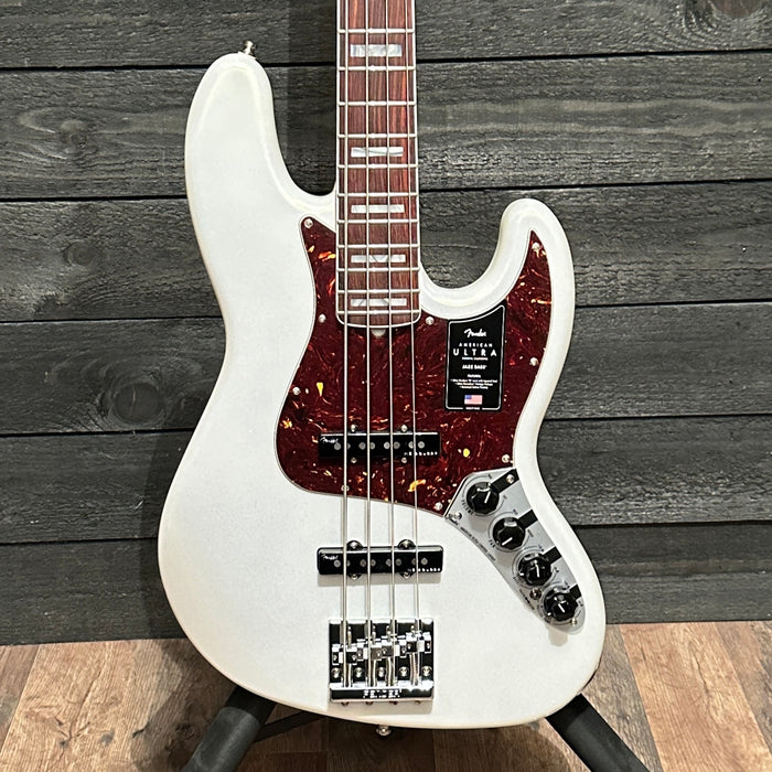 Fender American Ultra Jazz Bass 4-String USA Electric Bass Guitar - Arctic Pearl