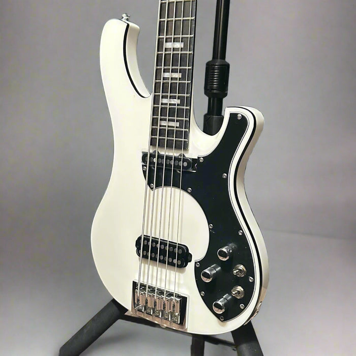 Schecter Stargazer 5 String Electric Bass Guitar - Gloss White