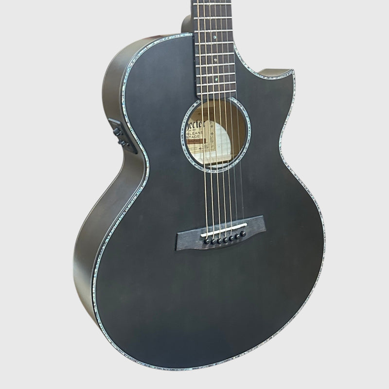 Schecter Orleans Stage 7 String Acoustic Electric Guitar - Black