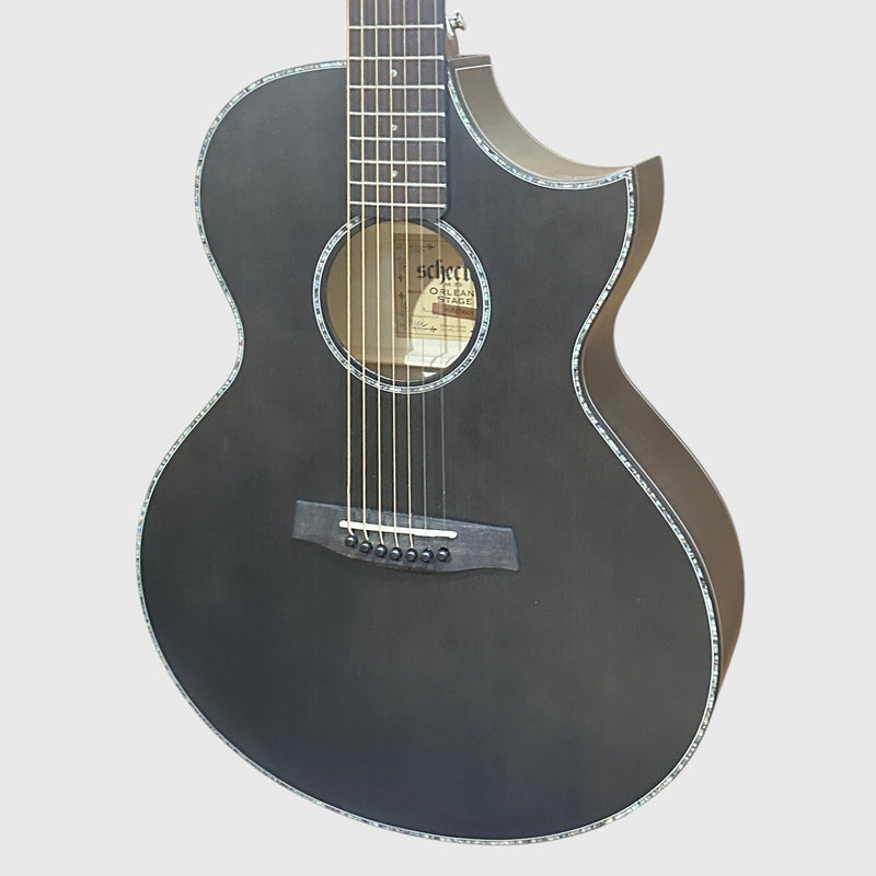 Schecter Orleans Stage 7 String Acoustic Electric Guitar - Black
