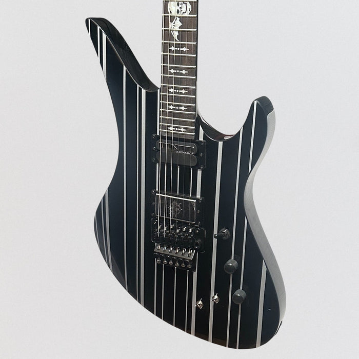 Schecter Synyster Gates Custom-S Electric Guitar - Gloss Black with Silver Pinstripes