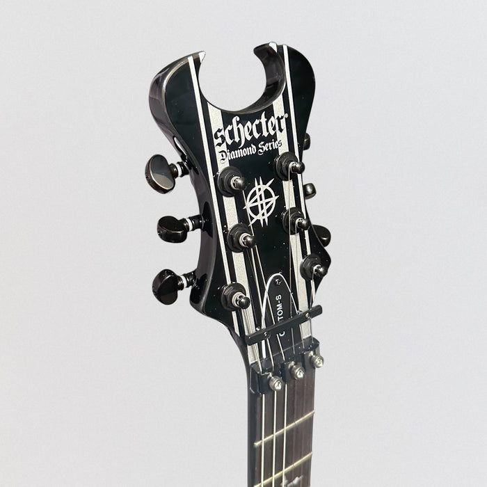 Schecter Synyster Gates Custom-S Electric Guitar - Gloss Black with Silver Pinstripes